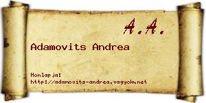 Adamovits Andrea névjegykártya